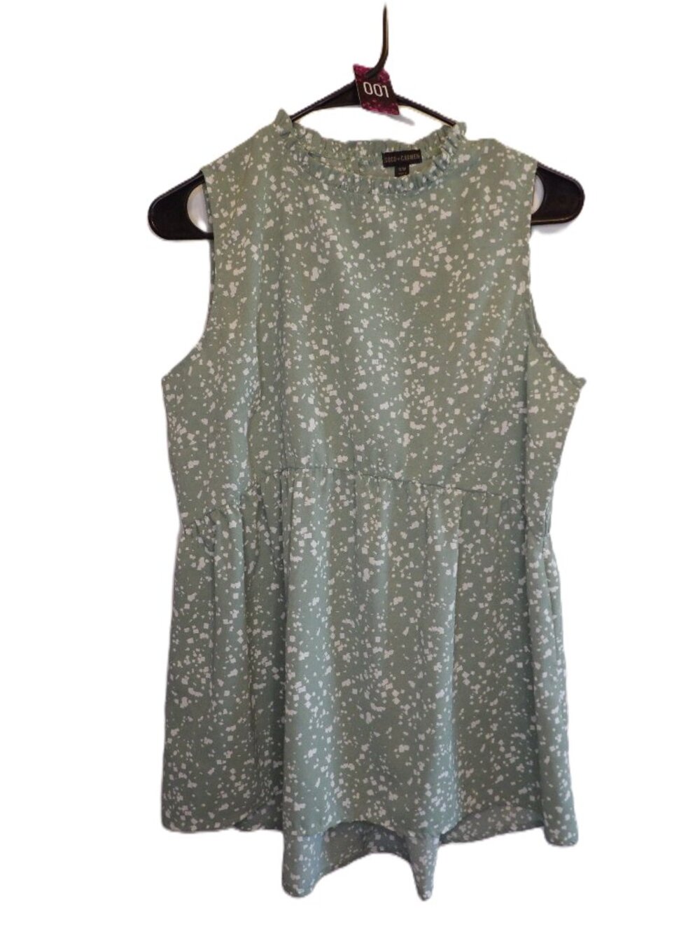 Coco+Carmen, Light grey/mint sleeveless bouse (Women's S/M)